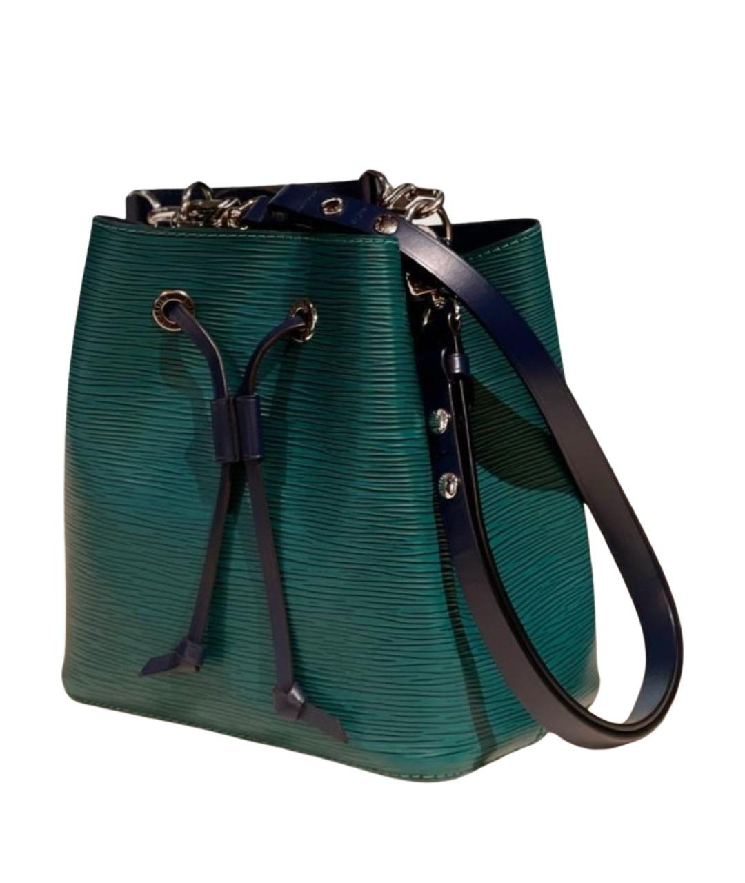 LOUIS VUITTON Зеленая кожаная сумка с короткими ручками, фото 1