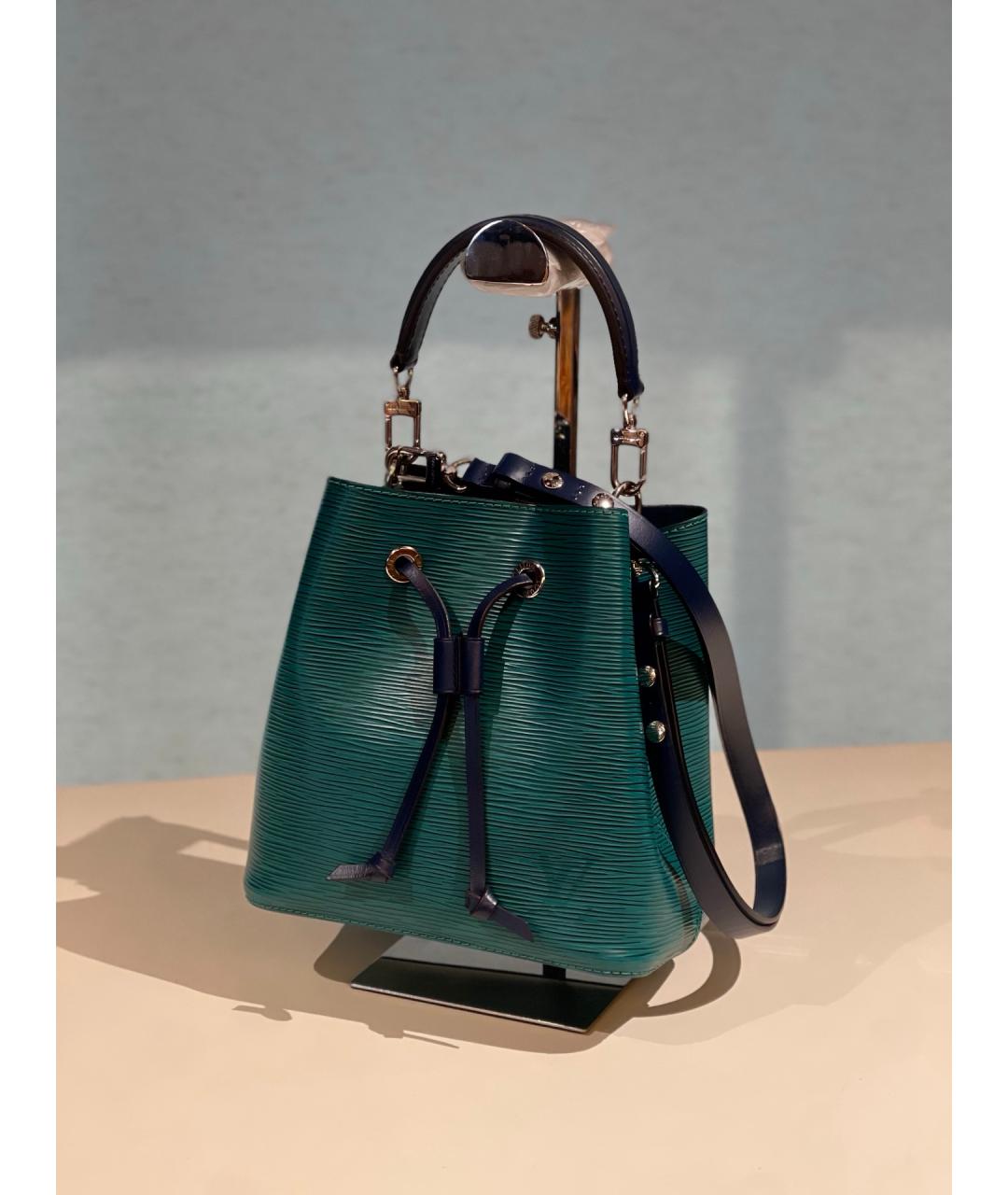 LOUIS VUITTON Зеленая кожаная сумка с короткими ручками, фото 2