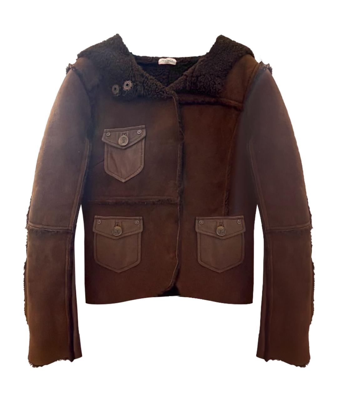 MAX&CO Коричневая меховая дубленка, фото 1