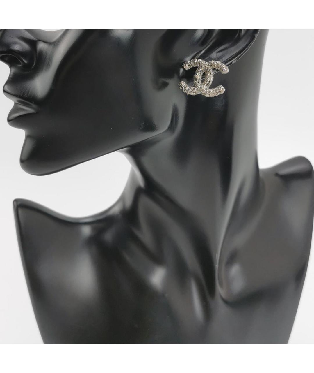 CHANEL Серебряные металлические серьги, фото 2
