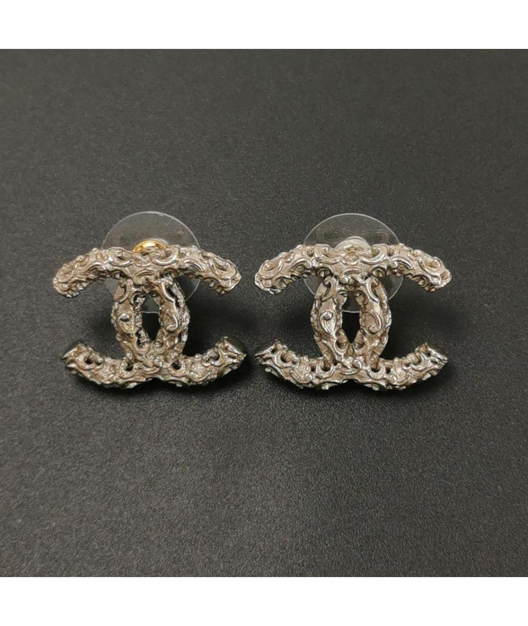 CHANEL Серебряные металлические серьги, фото 5