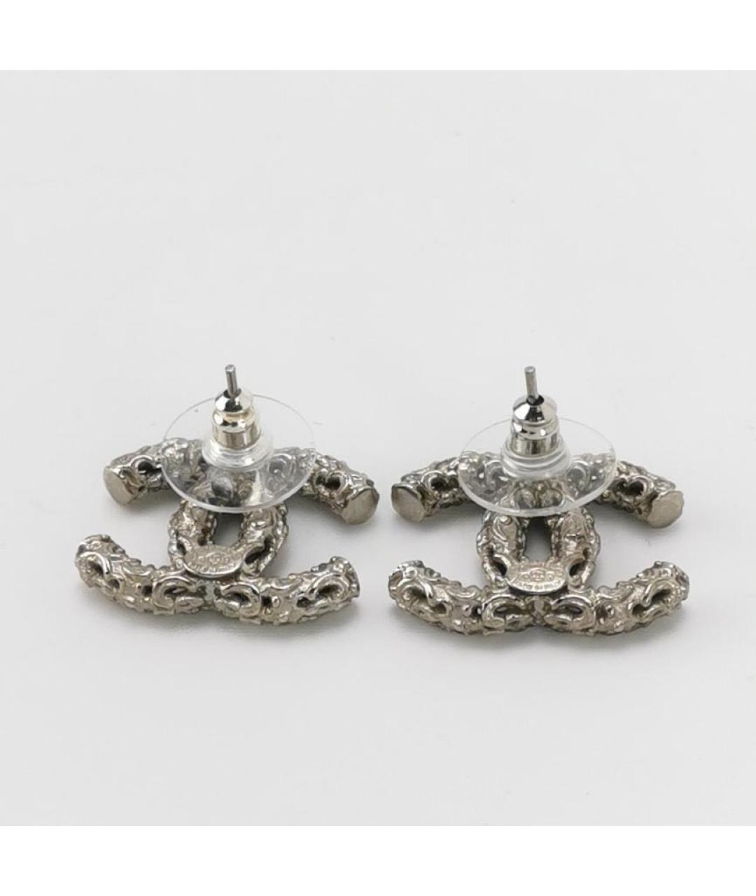 CHANEL Серебряные металлические серьги, фото 3