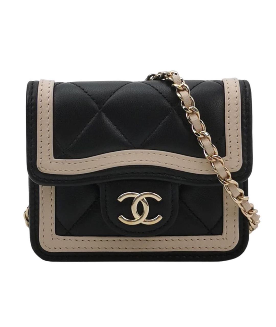CHANEL Черная кожаная сумка через плечо, фото 9