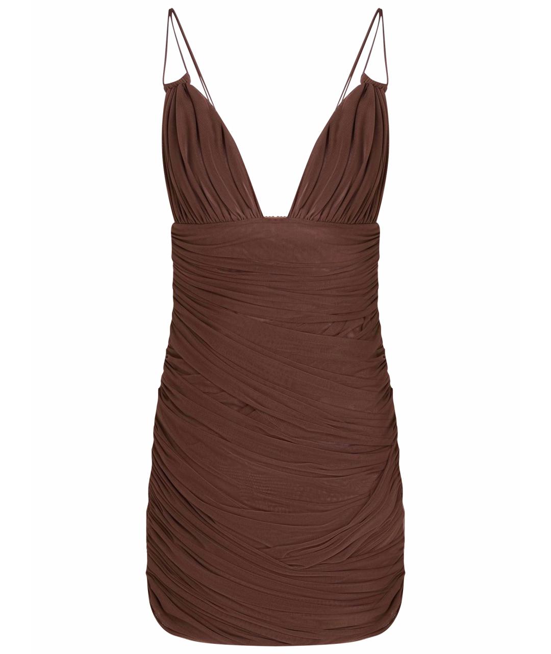 DOLCE&GABBANA Коричневое полиамидовое коктейльное платье, фото 1