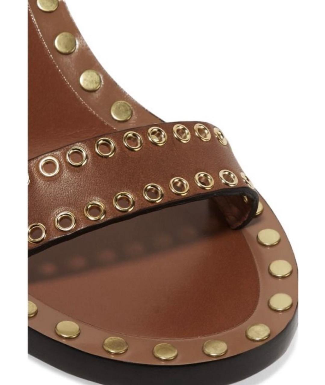 ISABEL MARANT Коричневые кожаные босоножки, фото 3