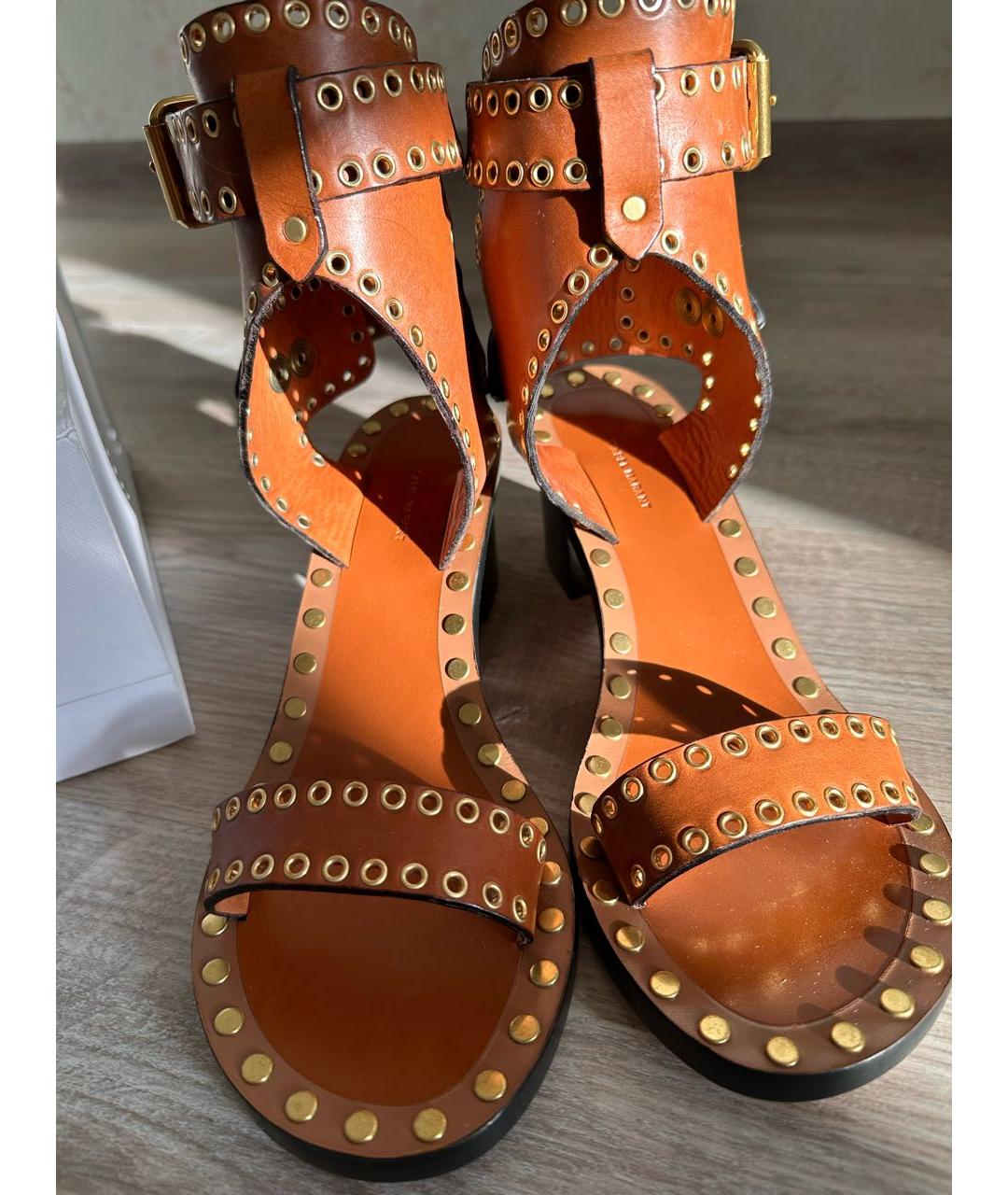 ISABEL MARANT Коричневые кожаные босоножки, фото 2