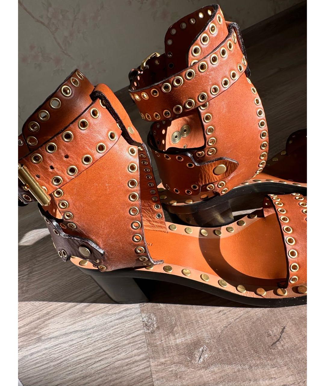 ISABEL MARANT Коричневые кожаные босоножки, фото 3