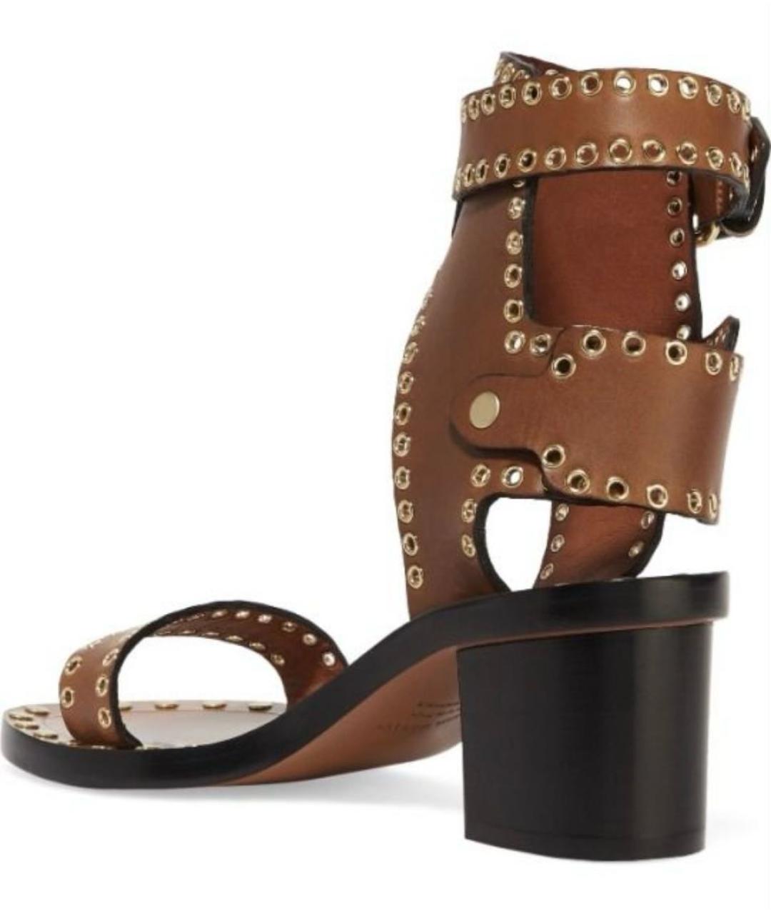 ISABEL MARANT Коричневые кожаные босоножки, фото 4