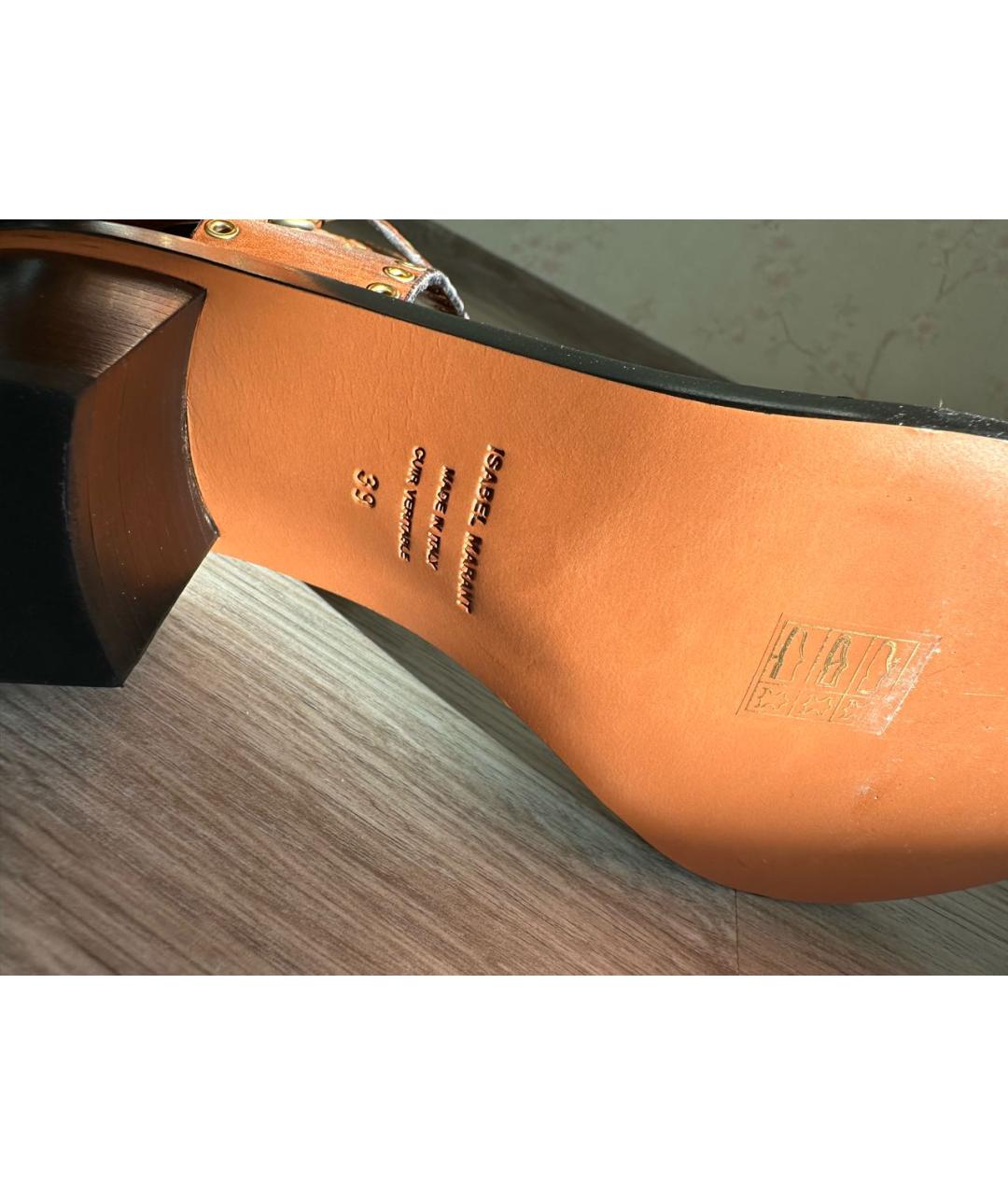 ISABEL MARANT Коричневые кожаные босоножки, фото 5