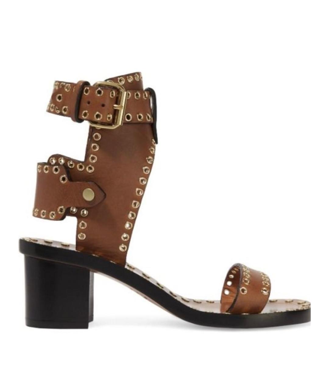 ISABEL MARANT Коричневые кожаные босоножки, фото 5