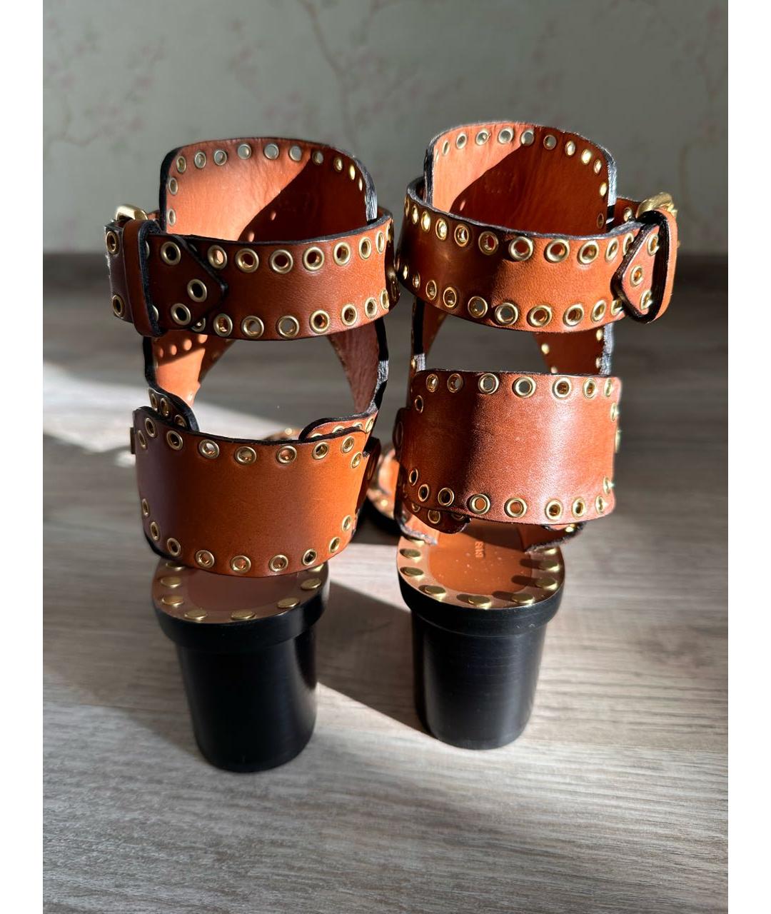 ISABEL MARANT Коричневые кожаные босоножки, фото 4