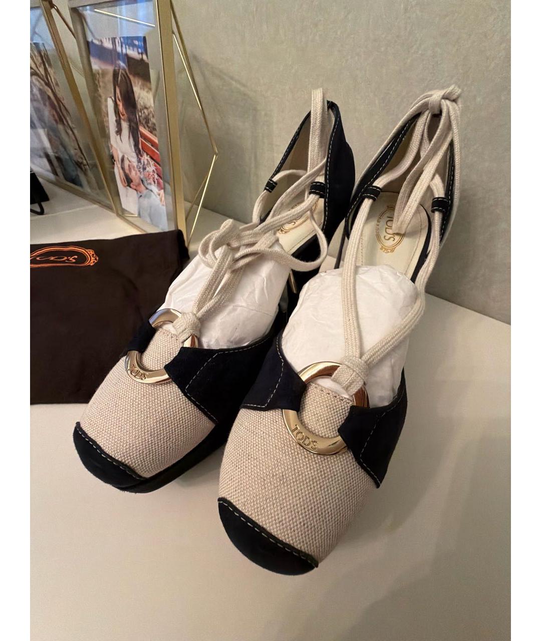 TOD'S Темно-синие замшевые туфли, фото 5