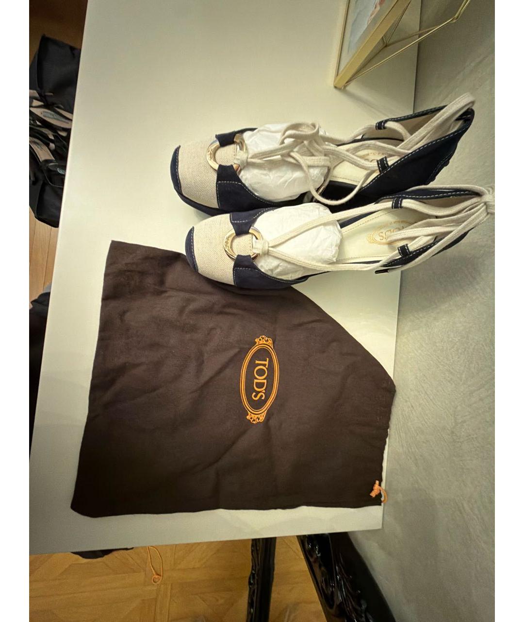 TOD'S Темно-синие замшевые туфли, фото 7