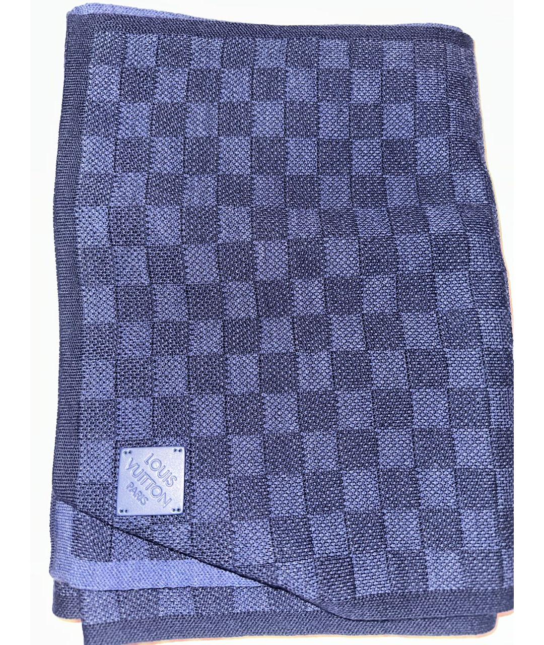 LOUIS VUITTON Темно-синий шерстяной шарф, фото 1