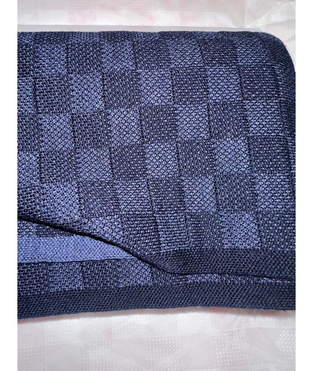 LOUIS VUITTON Темно-синий шерстяной шарф, фото 2
