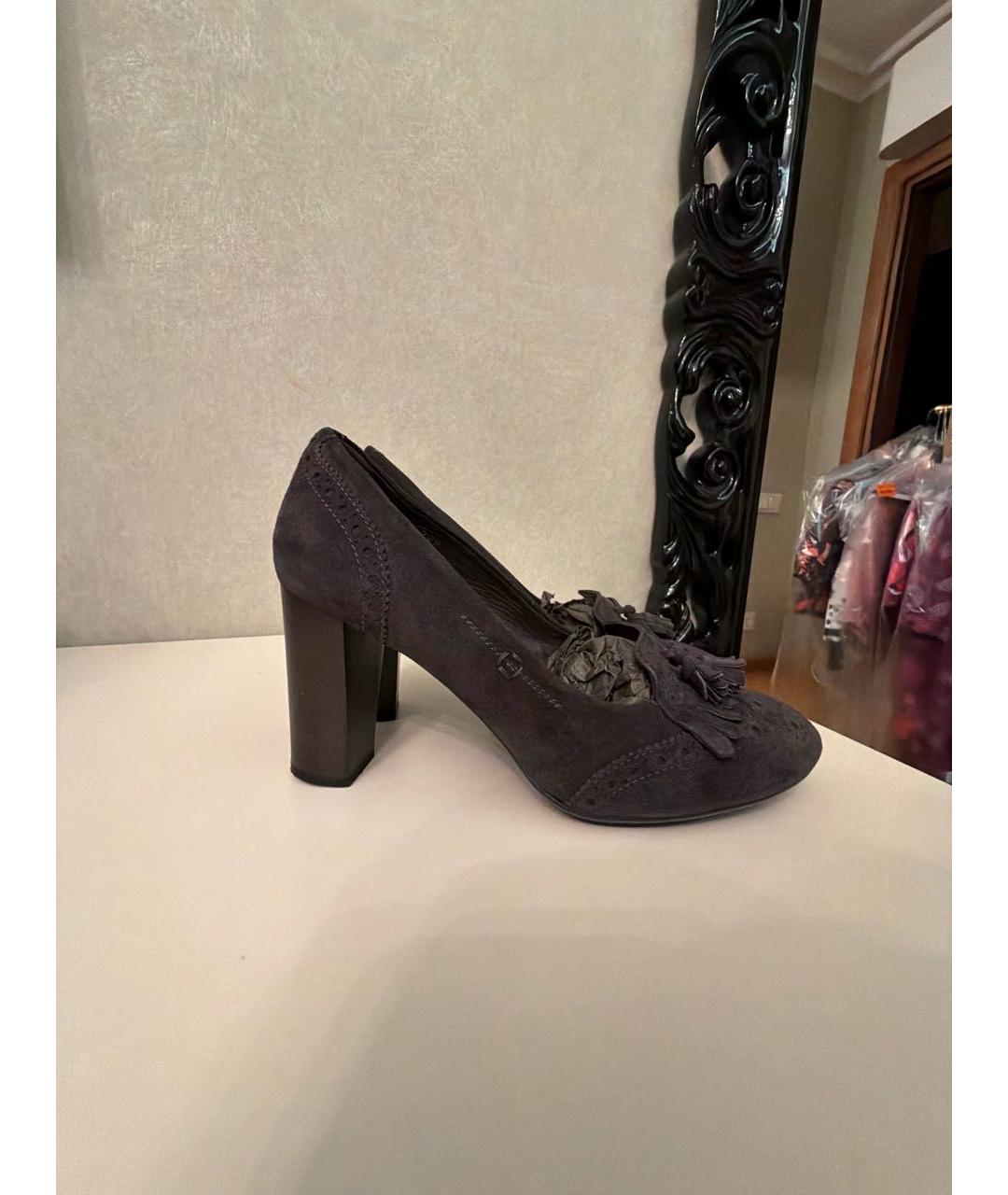 TOD'S Антрацитовые замшевые туфли, фото 7