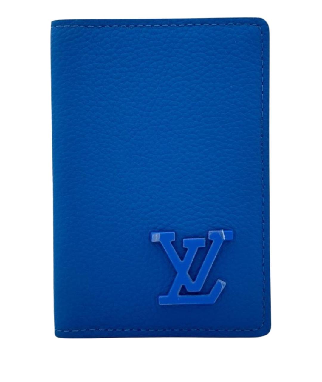 LOUIS VUITTON Синий кожаный кардхолдер, фото 1
