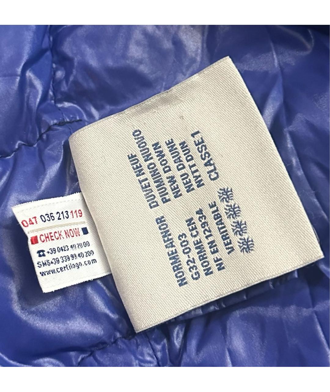 MONCLER Темно-синий полиамидовый пуховик, фото 7