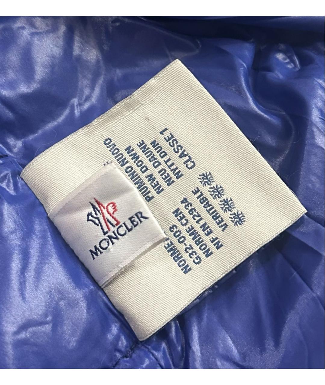 MONCLER Темно-синий полиамидовый пуховик, фото 6
