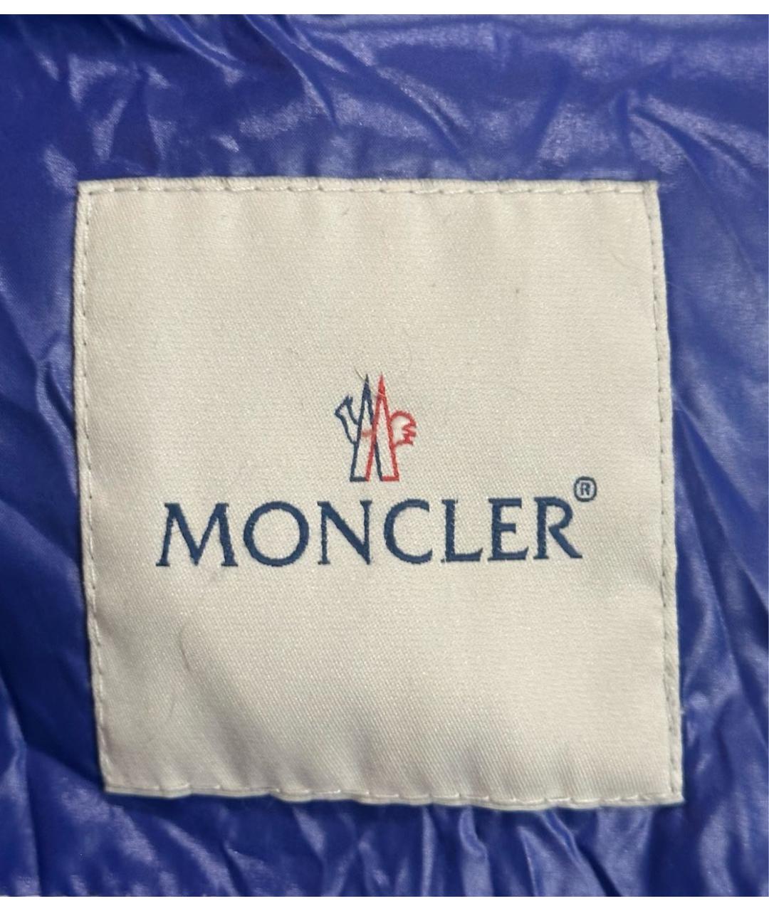 MONCLER Темно-синий полиамидовый пуховик, фото 3