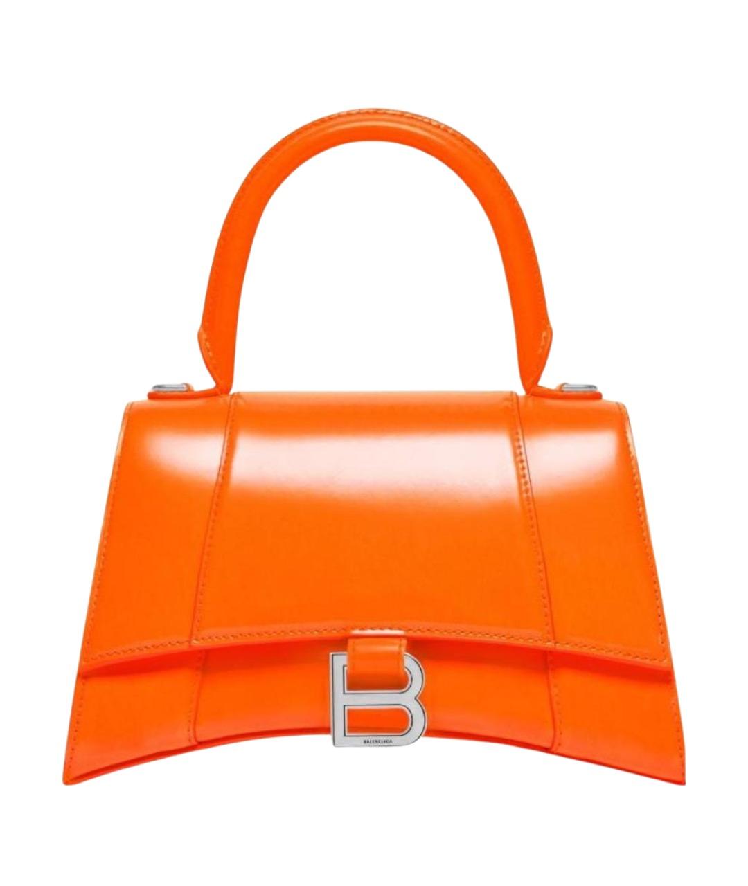 BALENCIAGA Оранжевая кожаная сумка с короткими ручками, фото 1