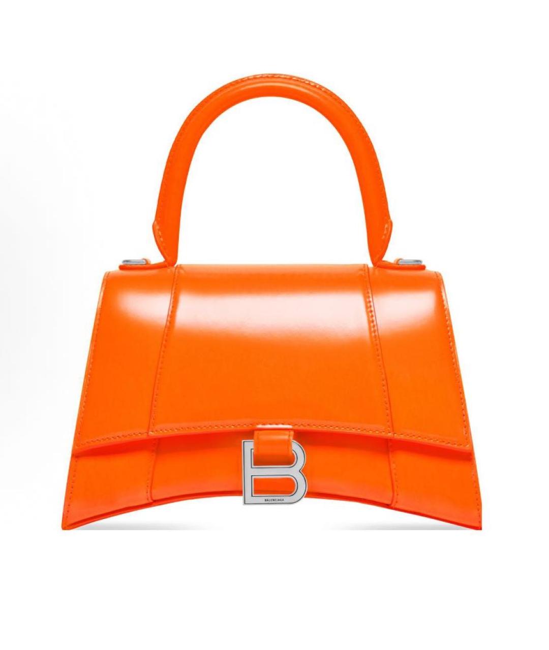 BALENCIAGA Оранжевая кожаная сумка с короткими ручками, фото 6