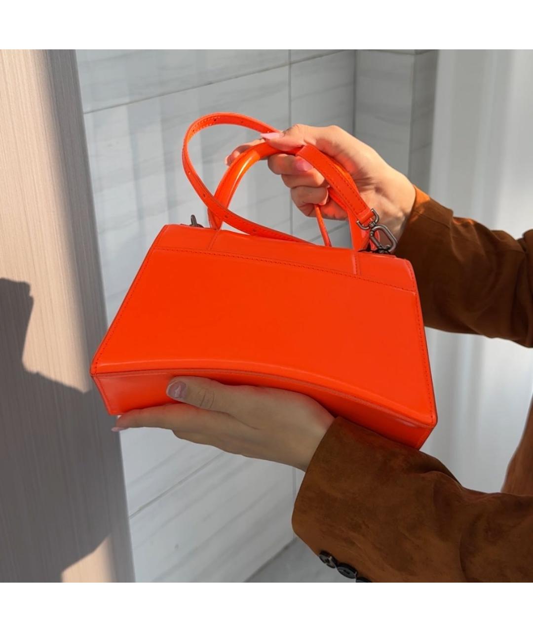 BALENCIAGA Оранжевая кожаная сумка с короткими ручками, фото 3
