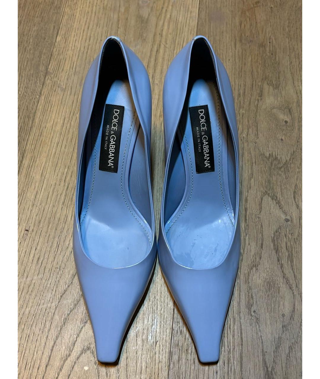 DOLCE&GABBANA Голубые кожаные туфли, фото 2