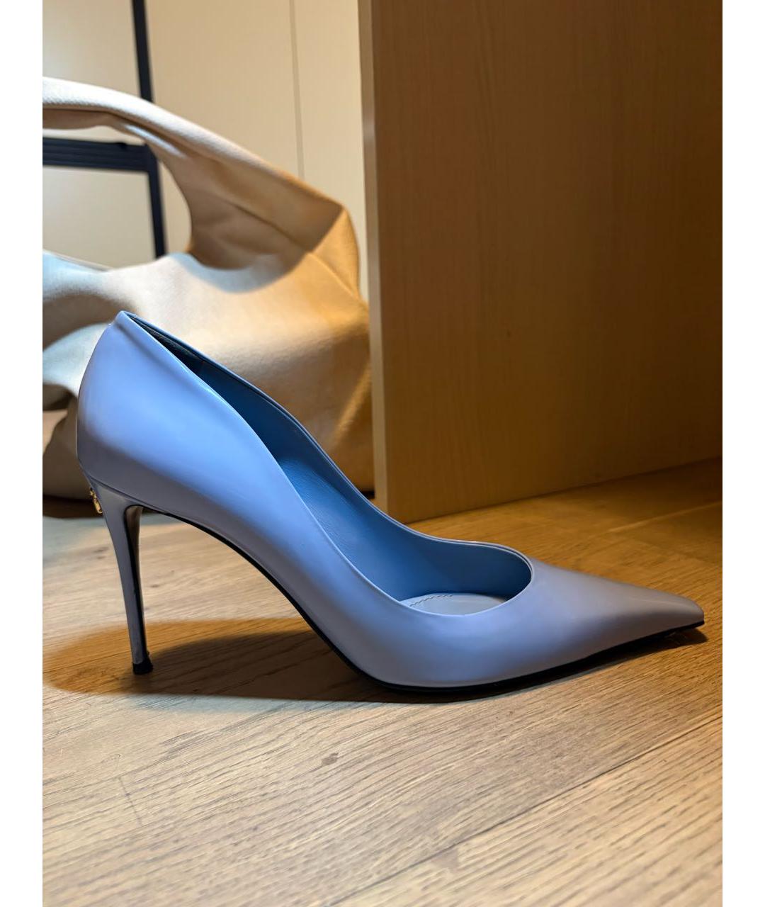 DOLCE&GABBANA Голубые кожаные туфли, фото 5
