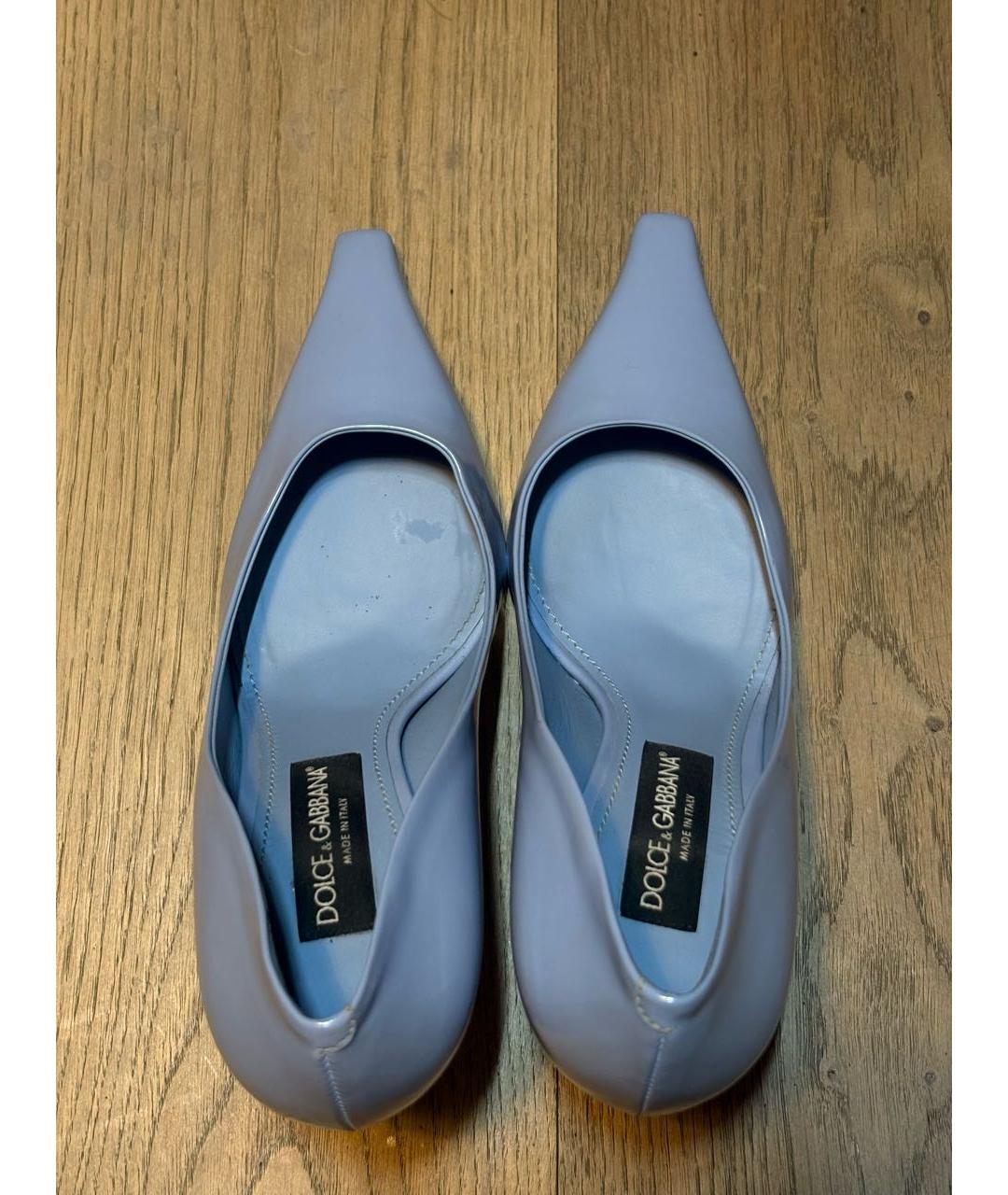 DOLCE&GABBANA Голубые кожаные туфли, фото 3