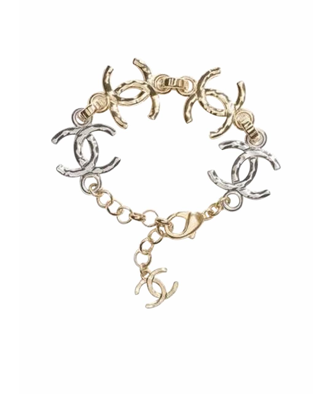 CHANEL Желтый металлический браслет, фото 1