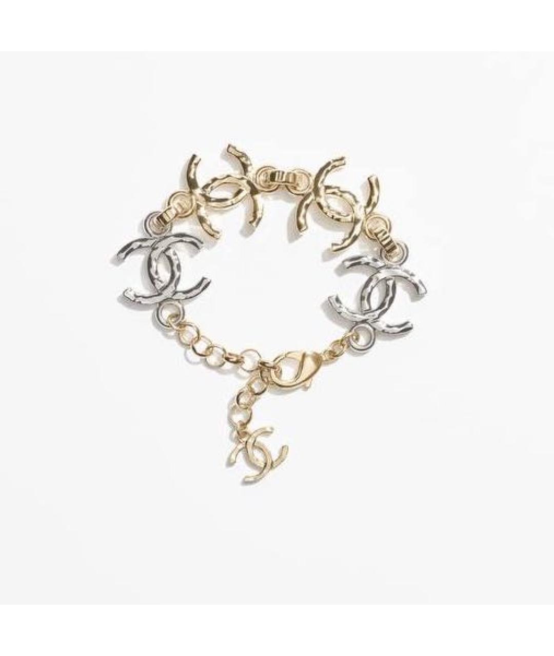 CHANEL Желтый металлический браслет, фото 3