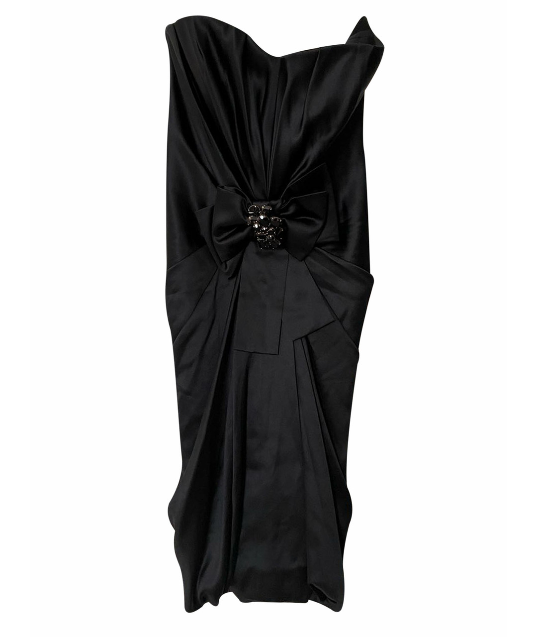 DOLCE&GABBANA Черное шелковое коктейльное платье, фото 1