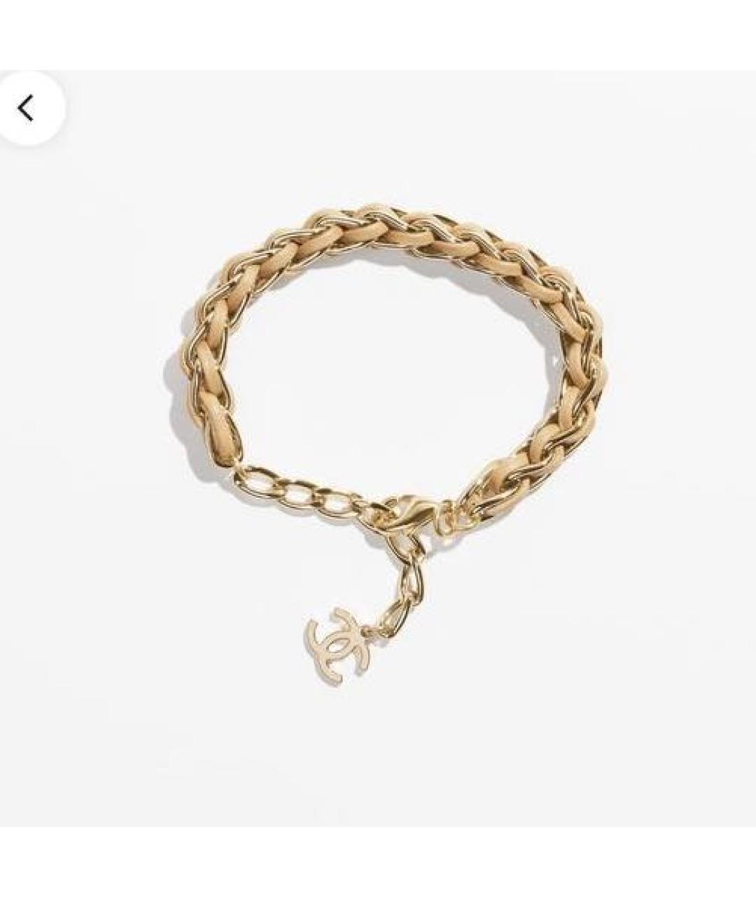 CHANEL Желтый металлический браслет, фото 3