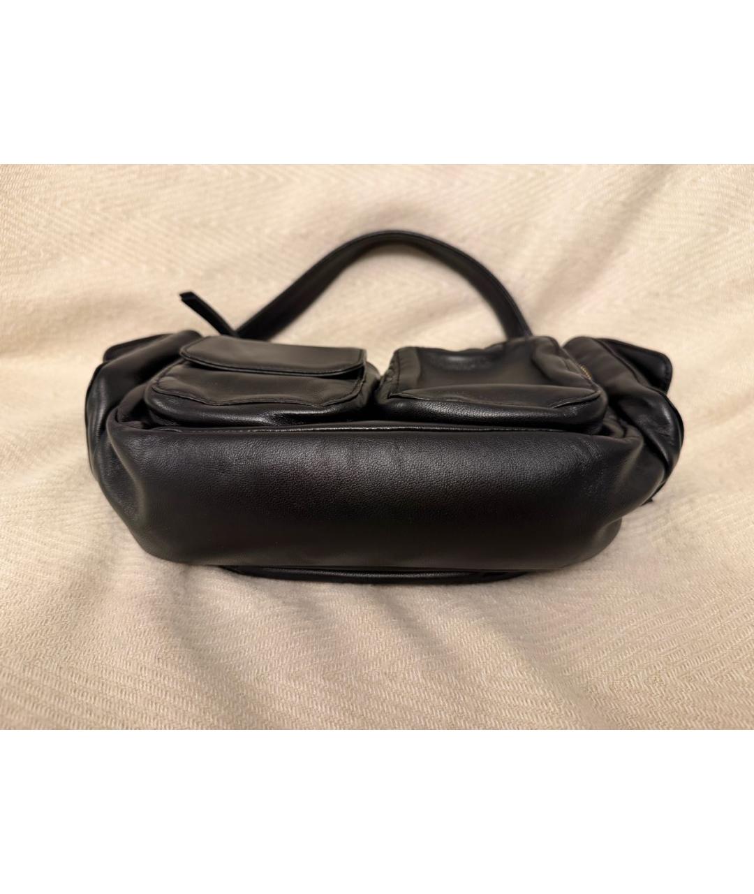 MIU MIU Черная кожаная сумка с короткими ручками, фото 3