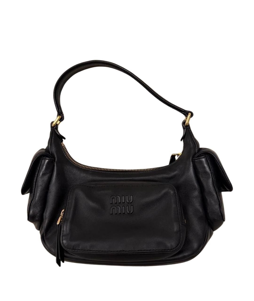 MIU MIU Черная кожаная сумка с короткими ручками, фото 1
