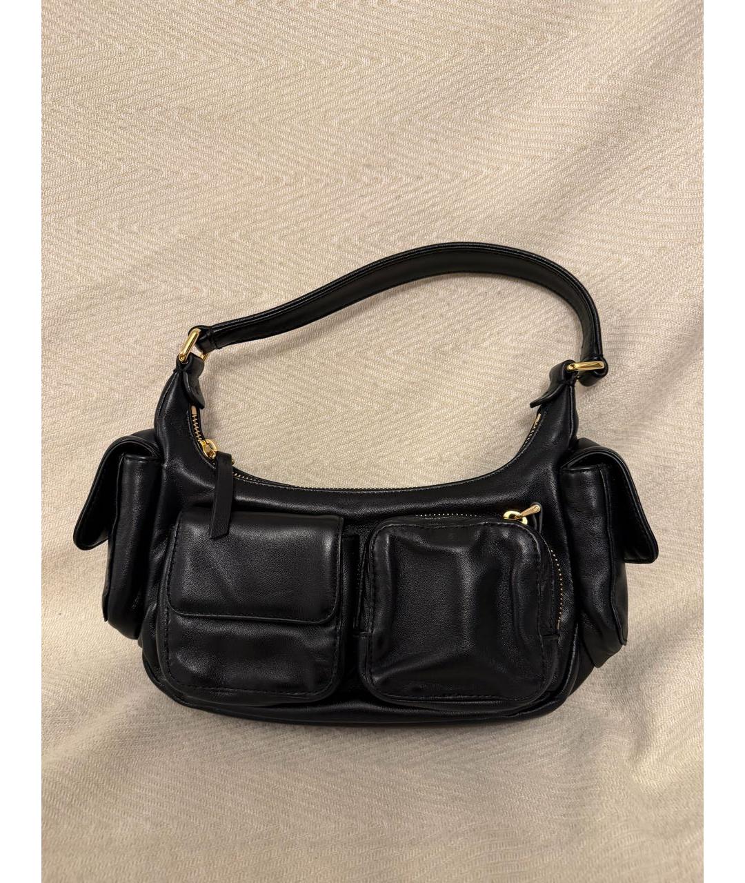 MIU MIU Черная кожаная сумка с короткими ручками, фото 2