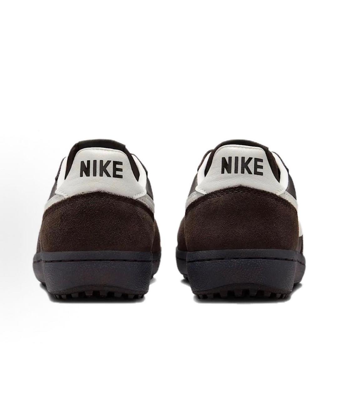 NIKE Коричневые кожаные низкие кроссовки / кеды, фото 4