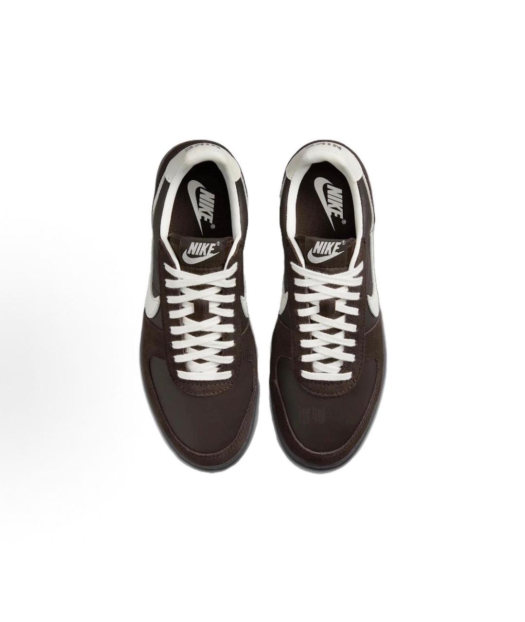 NIKE Коричневые кожаные низкие кроссовки / кеды, фото 3