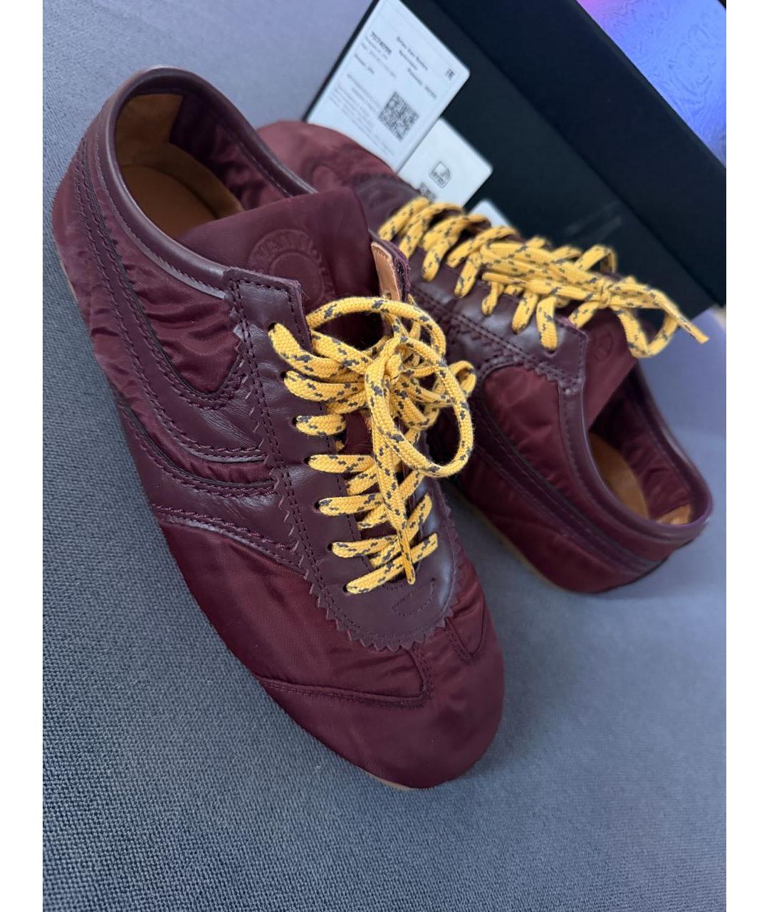 DRIES VAN NOTEN Бордовые кеды, фото 5