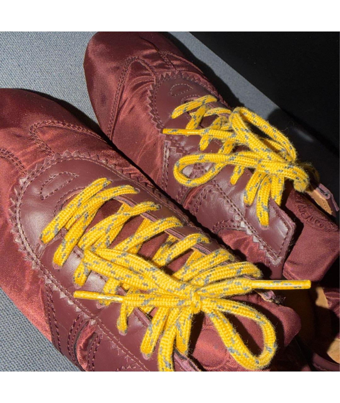 DRIES VAN NOTEN Бордовые кеды, фото 3