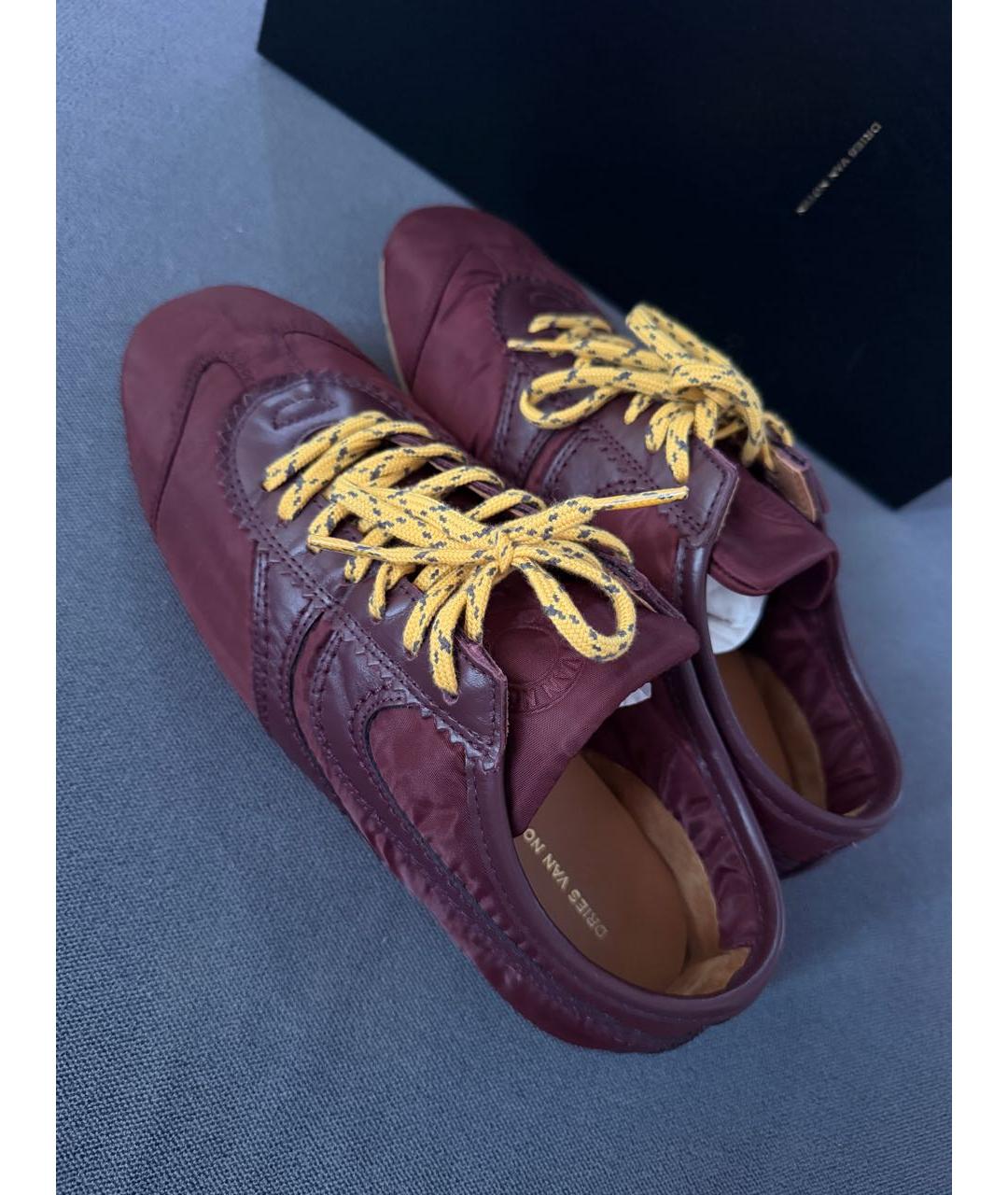 DRIES VAN NOTEN Бордовые кеды, фото 4