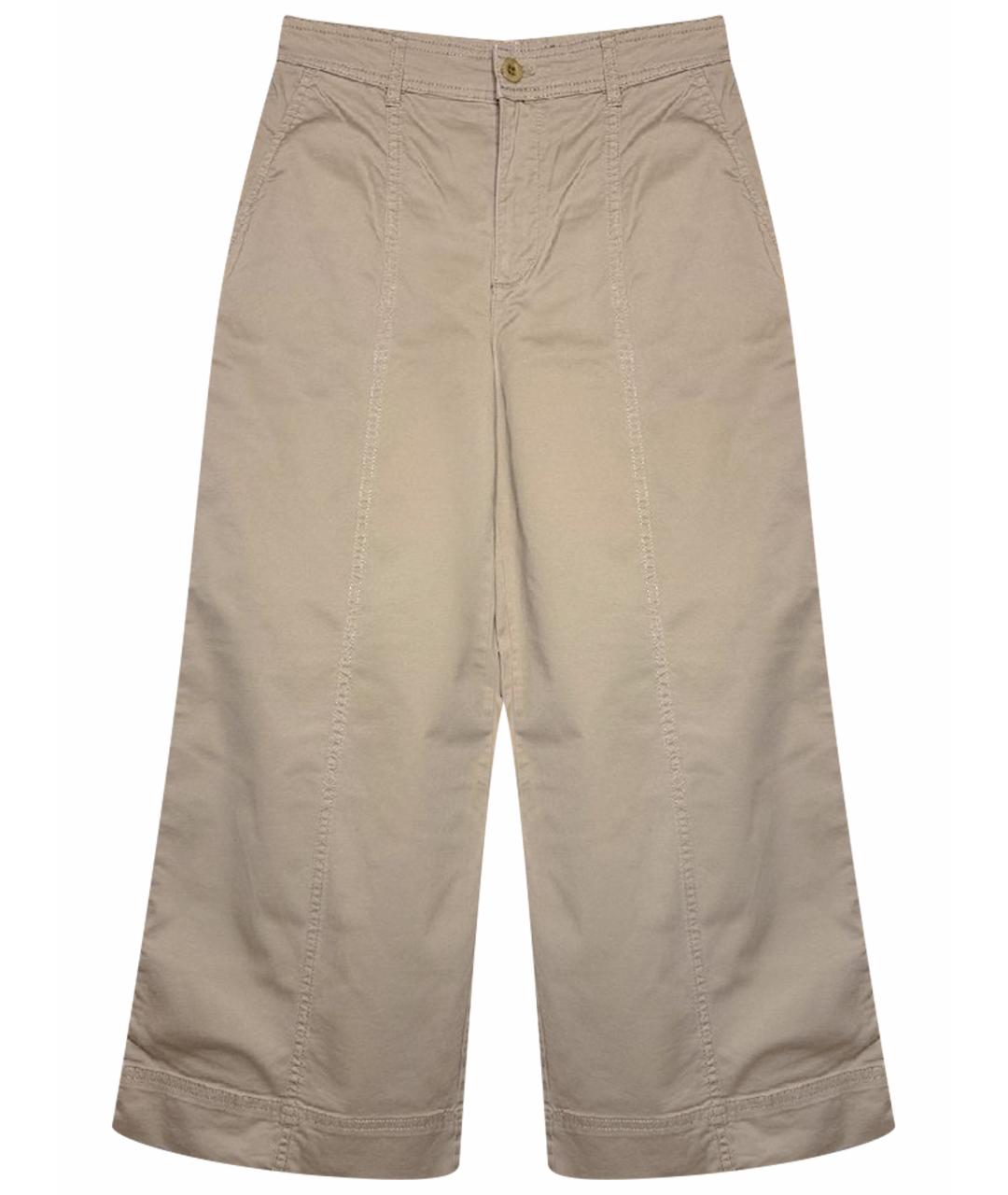 RALPH LAUREN Бежевые хлопко-эластановые кюлоты, фото 1