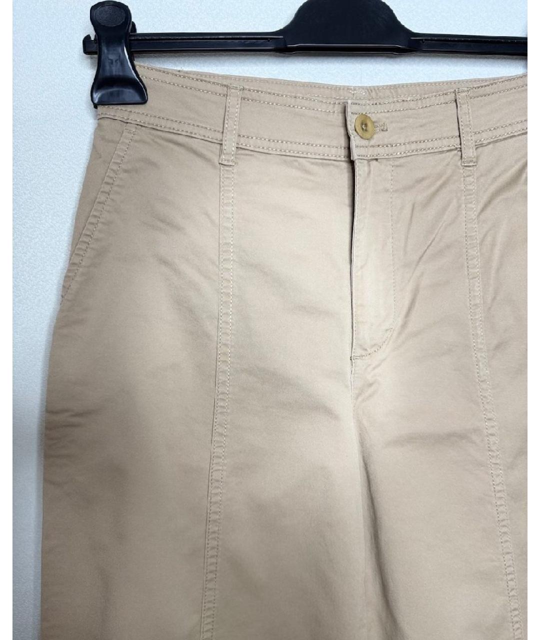 RALPH LAUREN Бежевые хлопко-эластановые кюлоты, фото 2