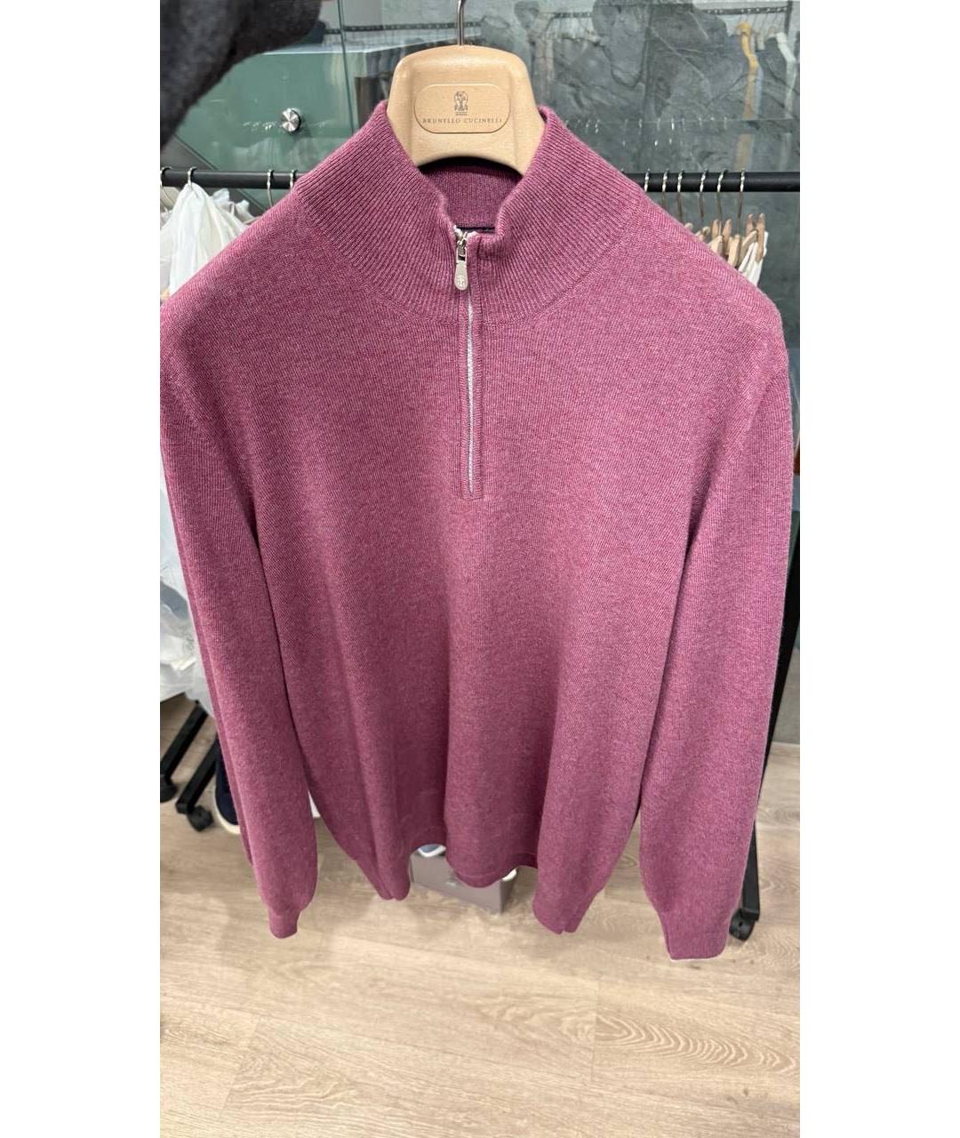 BRUNELLO CUCINELLI Розовый кашемировый джемпер / свитер, фото 4