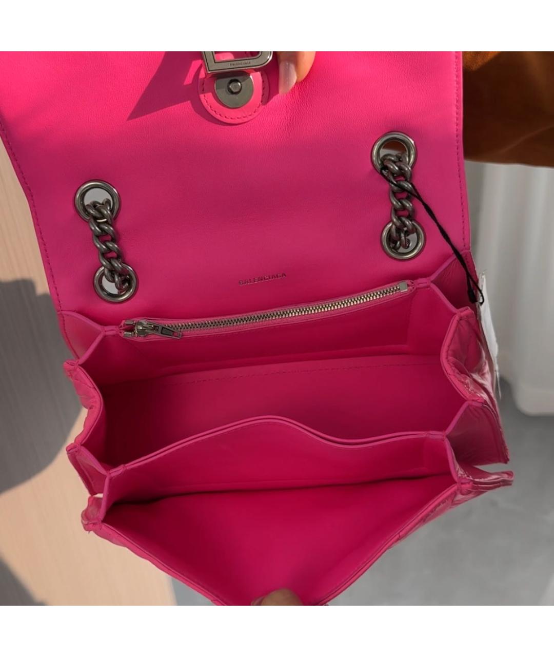 BALENCIAGA Розовая кожаная сумка через плечо, фото 4