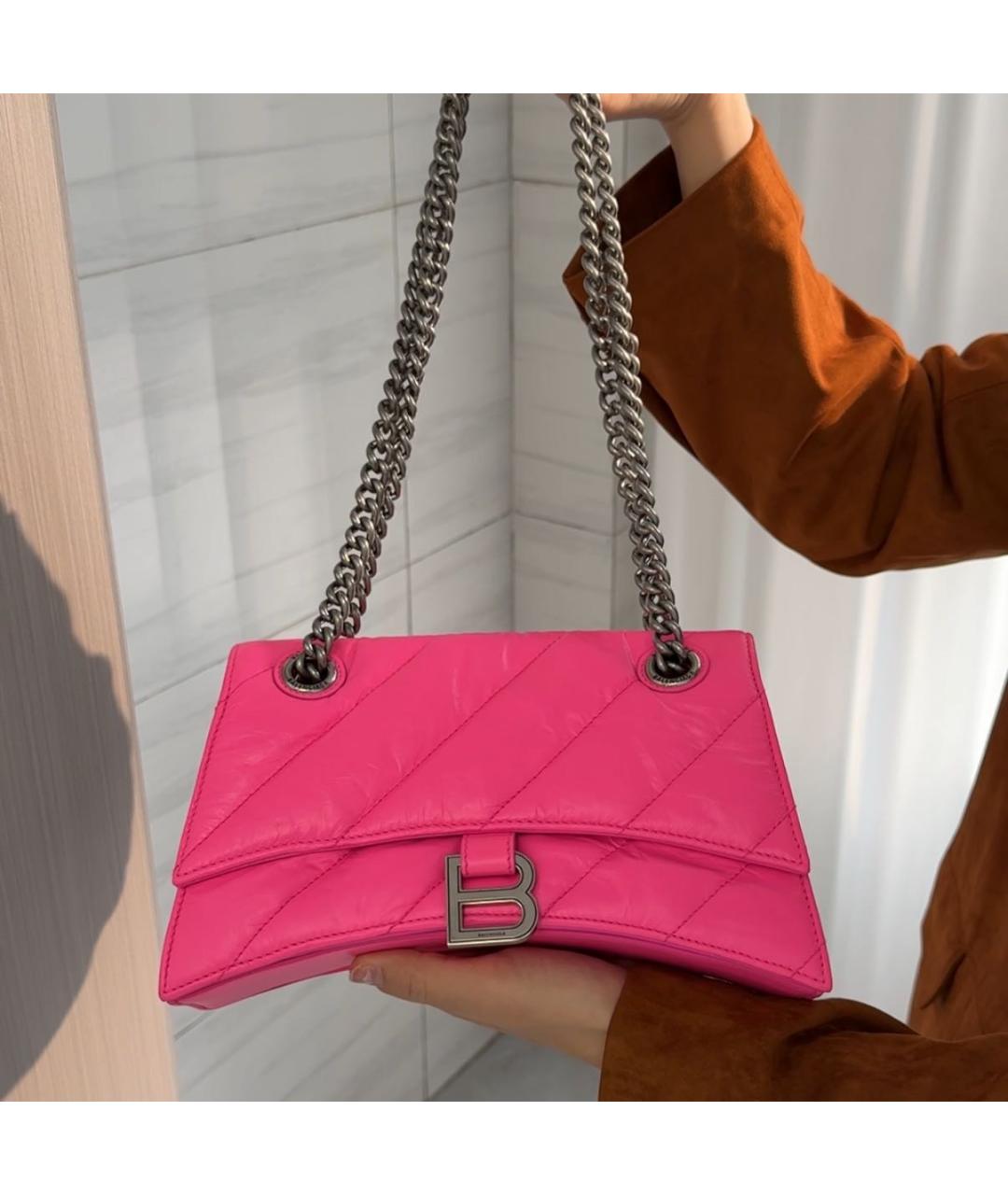 BALENCIAGA Розовая кожаная сумка через плечо, фото 2