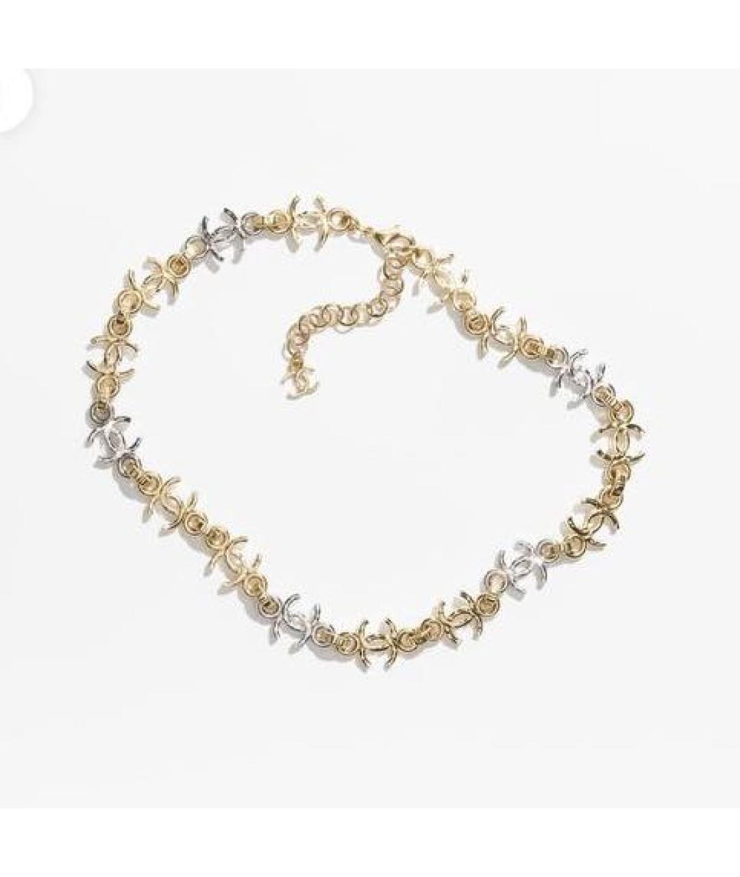 CHANEL Желтое металлическое колье, фото 3