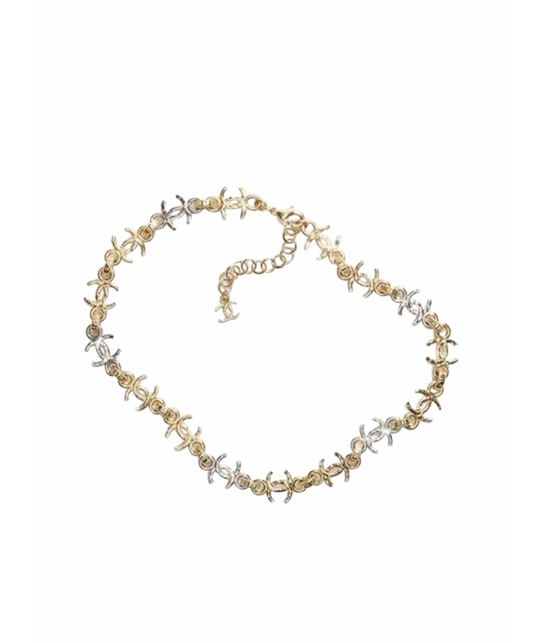 CHANEL Желтое металлическое колье, фото 1