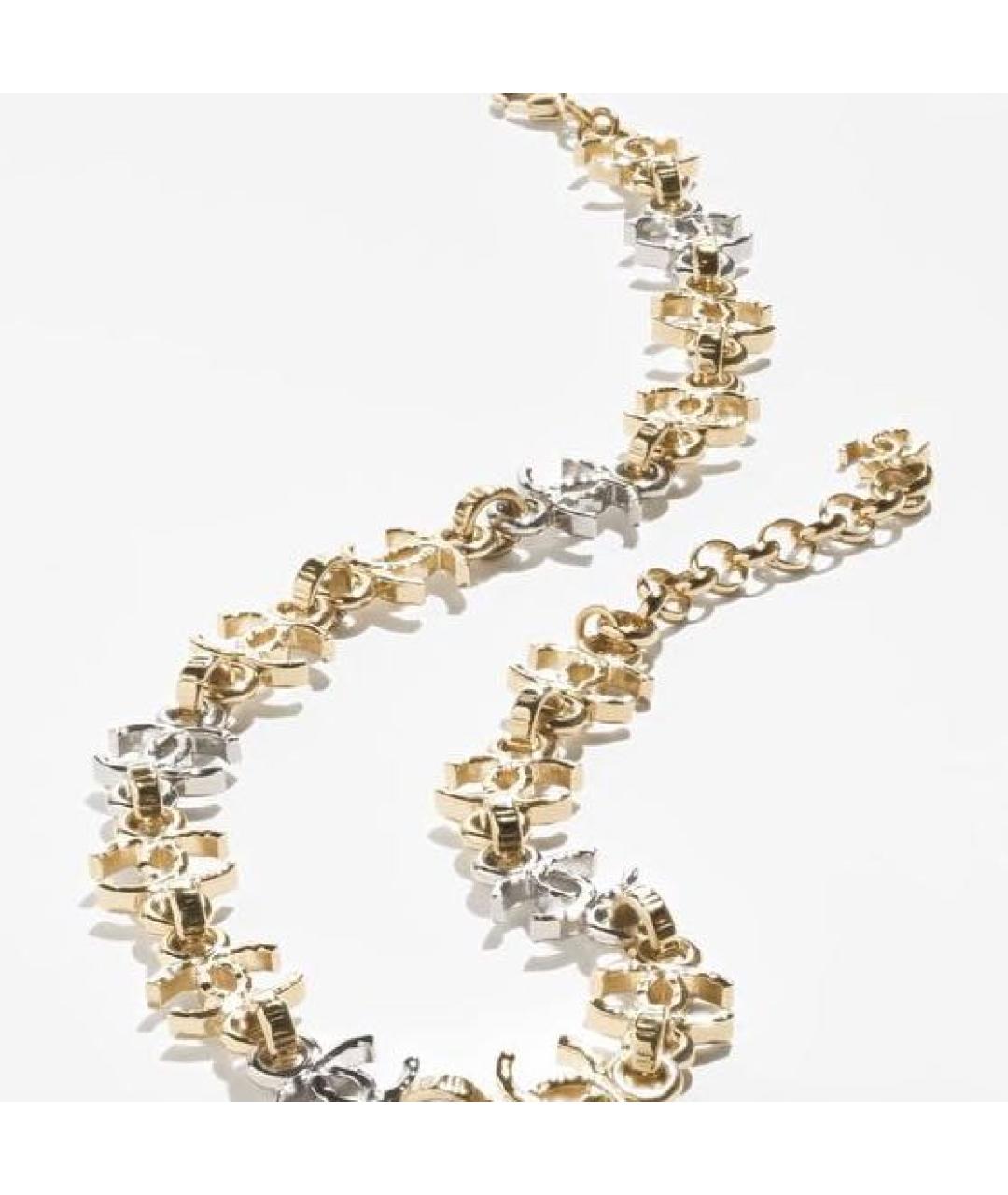 CHANEL Желтое металлическое колье, фото 2